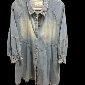 We The Free Light Blue Denim Top